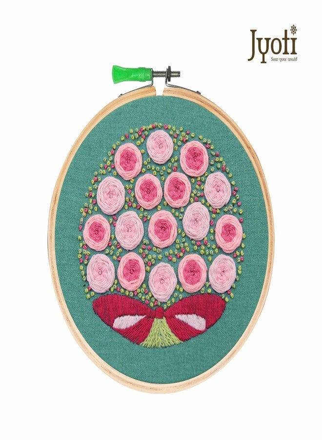 Jyoti Embroidery Hoop, Wooden Round Adjustable, (3 Ply of 6 Inches with Steel Fitting), Easily Loosen/Tighten, Cross Stitch Hoop Ring for Sewing, Needlework, Craft Projects & Ornaments - Pack of 3 - Image 3
